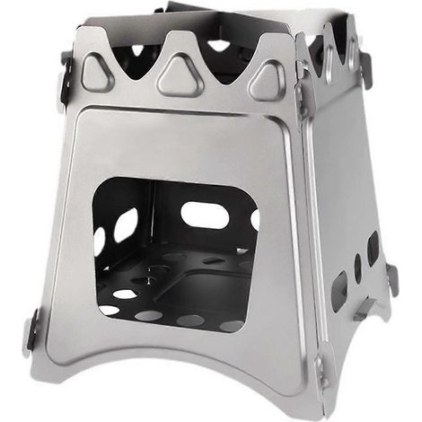 Réchaud à bois en titane - Réchaud de camping pliable ultraléger (1/5)