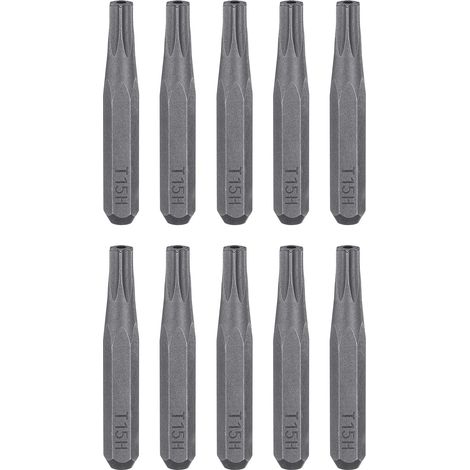 10pcs T15H Embout de Tournevis Torx 5/32" Tige Hexagonale 28mm Longueur Acier S2 Magnétique Tête Étoilée à 6 Pans pour Tournevis Manuels Électriques Réparation de Précision (1/5)