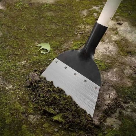 Pelle de nettoyage de jardin multifonction en acier - Pelle plate à glace - Désherbage, plantation, ferme - Outil de comme (1/4)