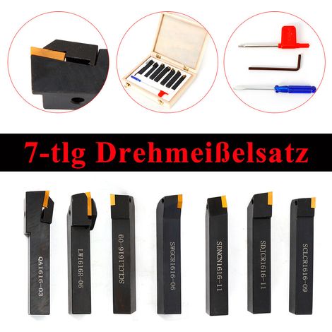 7tlg Set 16mm CNC Drehbank Drehwerkzeug Drehmeissel Drehstahl Satz Drehmeißel