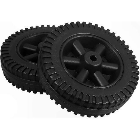 Jeu de 2 roulettes noires résistantes à la chaleur, 15 cm, pour barbecues et diables, remplacement idéal (1/5)