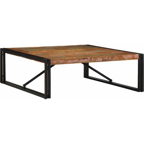 Couchtisch Mehrfarbig 100x100x35 cm Altholz Massivholz