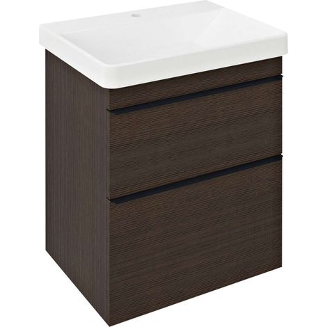 Sapho Sitia - Mueble lavabo 70x56x44 cm, 2 cajones, pino rústico SI060-1616