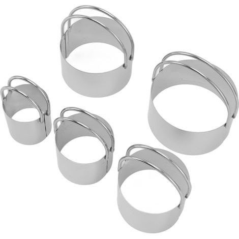 Set mit 5 Ausstechformen aus Edelstahl, gerade und rund, für Kekse, für Zuhause und Küche (1/5)