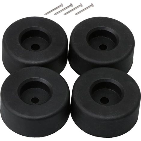Ineasicer Lot de 20 pieds de meubles ronds en plastique noir 45 mm de diamètre 18 mm de diamètre 6 mm de diamètre (1/4)