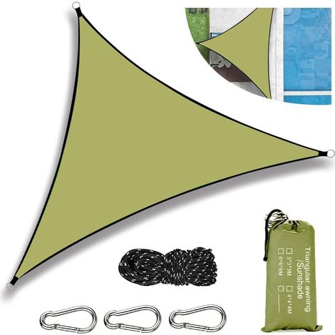 Voile d'ombrage Triangulaire 3x3x3m Voile d'ombrage Imperméable, Toile d'ombrage UV Protection, Respirant et Résistant, Voile Ombrage Triangulaire pour Patio Jardin Terrasse Extérieur Balcon (1/5)