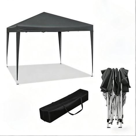 Gazebo plegable 3x3 m con bolsa de transporte, color antracita, impermeable (1/5)