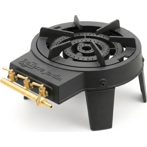 Gaztival Pro Réchaud à gaz 3 feux fonte 9,5 kW butane propane 4 pieds