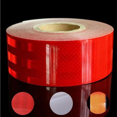 ZOLGINAH Reflektierendes Band, 10 m x 5 cm wasserfeste reflektierende Aufkleber, selbstklebender Sicherheitsstreifen für Auto, LKW, Anhänger, Wohnmobil, Laufräder, Kinderwagen, Helme (Rot) (1/5)