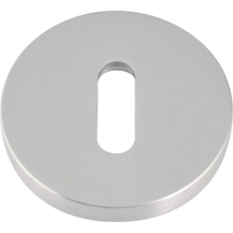 Rosace de serrure ovale en acier inoxydable satiné pour porte en bois (1/2)