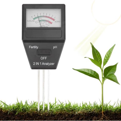 Testeur de pH du sol – Favorise la croissance des plantes – pH-mètre portable 2 en 1 (avec 3 sondes) – Convient pour les maisons, les jardins, les pelouses, les fermes, et une utilisation intérieure e (1/4)