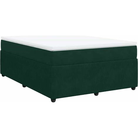 Maison Exclusive - Cama box spring con colchón terciopelo verde o (1/5)