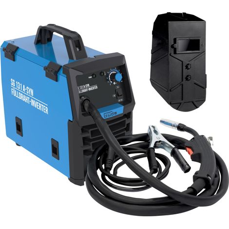 Poste à souder SG 131 A-SYN (230 V, technologie Inverter pour fil de 9 mm, courant max. 120 A, avec bouclier de soudage, paquet de tuyaux, fil fourré, marteau à brosse et buses de rechange) (1/5)