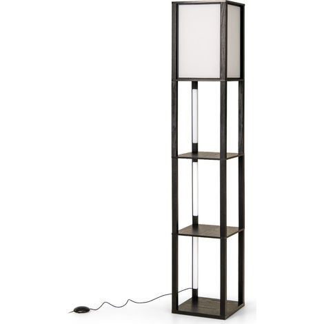 Stehlampe mit Ablagen und verstellbaren LED-Streifen