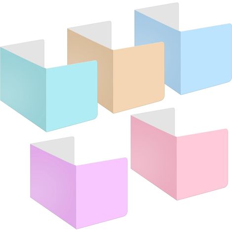 Lot de 5 séparateurs de bureau - 40 × 30 × 30 cm - Couleur macaron portable - Brise-vue - Pour école, bureau, bibliothèque, école primaire, bureau d'apprentissage - Multicolore (1/5)