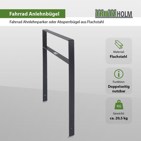 2 x Fahrradanlehnbügel 114 x 77 cm Flachstahl 13 mm Anthrazit Einbetonieren Fahrradständer Parker Typ H (1/5)