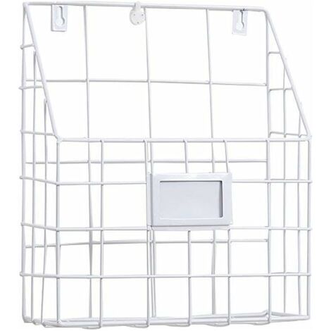 1pc Porte Magazine/Porte Revue Metal pour Le Bureau et l'entrée (Blanc) (1/5)