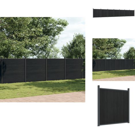 Panneau de clôture gris 1218x186 cm WPC - Clôture Jardin - Clôture Composite - Clôture Design - Barrière Jardin - Intimité Extérieur (1/5)