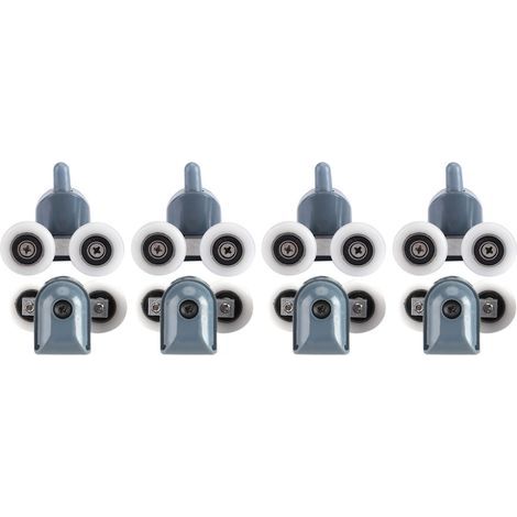 8 x rouleaux de porte de douche doubles, poulies, roulettes, salle de bain, Double roue