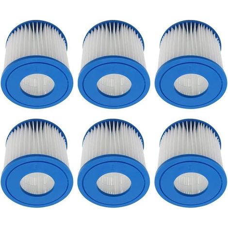 Cartouche de Filtre de Piscine Compatible avec pour Best-Way 58381 la Pompe de Filtration, pour Lay-Z-Spa Miami Vegas Palm Springs Paris Hot Tub Filters(Lot de 6) (1/4)