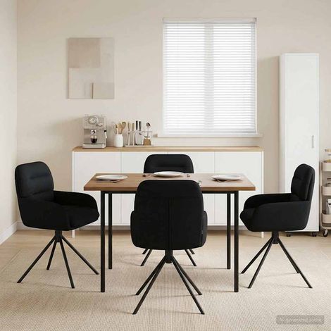 vidaXL Chaises de salle à manger pivotantes 4 pcs Simili cuir Noir (1/5)