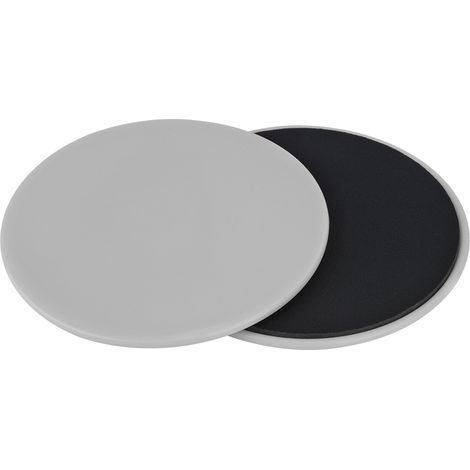 Lot de 2 disques coulissants pour exercices de fitness, entraînement complet du corps (gris)