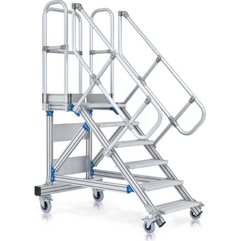 ZARGES Plattformtreppe fahrbar 45° 20 Stufen, 600 mm x 4.51 m 45 Grad breite 1000 mm (1/5)