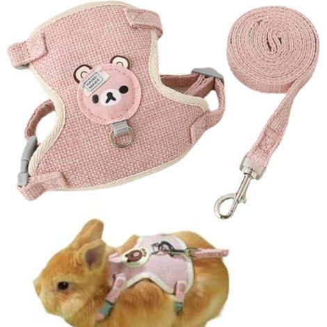 Rabbit Harness, Adjustable Leash 120cm, Breathable Mesh, For Small Animals 1-1.5kg (1/5)