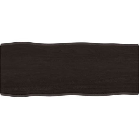 vidaXL Piano Tavolo Marrone Scuro 100x40x2 cm in Rovere Non Trattato (1/5)