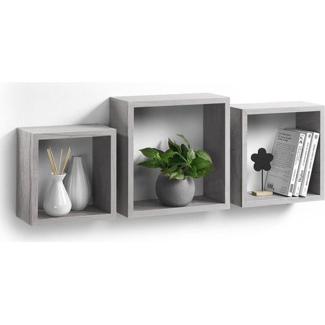 Wandregale, 3er-Set, quadratisch