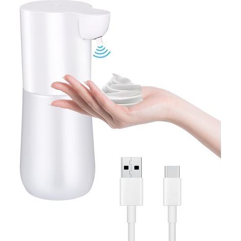 Distributeur de Savon Automatique, 600ml Distributeur Savon Automatique avec USB Rechargeable, IPX5 Automatique Distributeur De Savon Liquide de Savon Etanche pour Cuisine Et Salle de Bains (1/5)