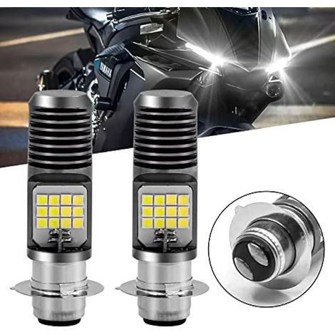 P15D LED Ampoules,12V Ampoule de Phare de Moto H6M Ampoules de Phare Antibrouillard à LED Hi/Lo Faisceau 6W 600LM Blanc,2pcs (1/5)