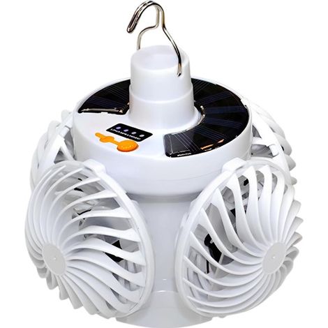 Ventilateur de plafond ZVD - Ventilateur solaire avec éclairage - Ventilateur de plafond à 4 pales - Éclairage LED - Rechargeable par USB (1/5)