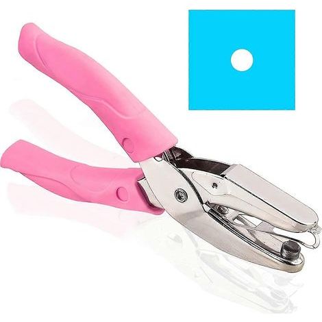 Handheld Single Hole Punch for Paper Crafts-Small Circle Shaped Metal Punch with Soft Grip (1/5)