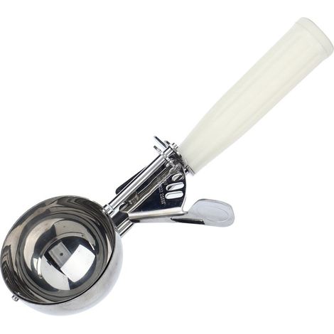 Cuillère à glace multifonction pelle excavatrice en acier inoxydable, accessoire de cuisine avec manche beige diamètre 6,7 cm (1/5)
