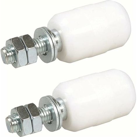 BRAVIX Olive De Guidage Supérieure Nylon, 2 Unitésrouleaux pour Porte Coulissante, Fixation avec Tige Filetée, Olive ou Galet de Guidage pour Portail Coulissant ou Autres Applications (40 x 60MM)