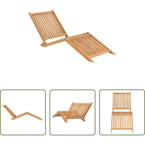 Chaise longue en bois - Chaise longue bois de teck solide (1/5)
