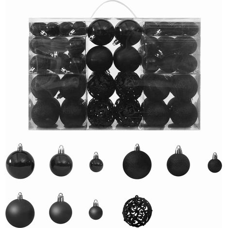 vidaXL Set Palline di Natale 100 pz Nero (1/5)