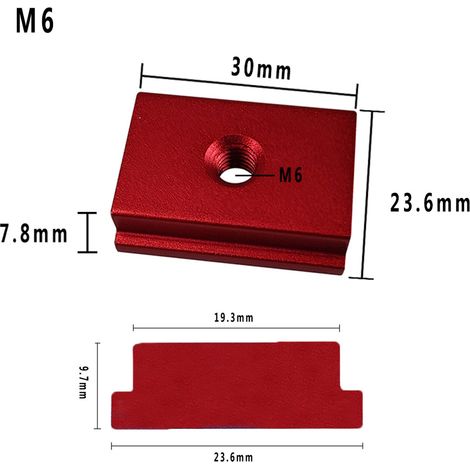 Modification à faire soi-même d'un rail de guidage de scie circulaire électrique inversé de type 30 avec poignée de poussée et limiteur de barre de guidage, en alliage d'aluminium, curseur rouge M6 (1/5)