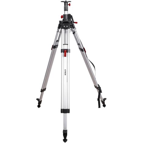 STIER Baustativ 340 cm für Rotationslaser 5/8 Zoll mit metrischer Skala, stufenlos höhenverstellbar, Dreibeiniges Teleskopstativ aus hochwertigem Aluminium mit Kurbelauszug (1/5)