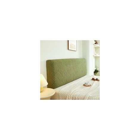 Housses de tête de lit extensibles pour lit queen et king size, en jacquard résistant à la poussière, pour décoration de chambre à coucher (vert foncé, Queen : 150 cm) (1/5)