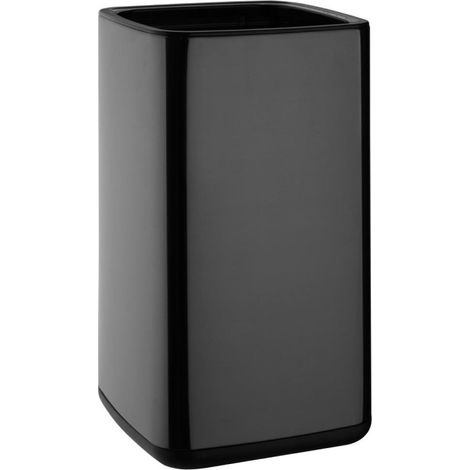 Poubelle carrée noir titane 7L - BOLERO (1/5)