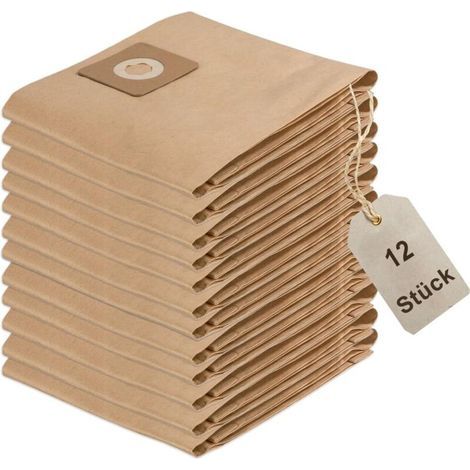 Packung mit 12 Papierfilterbeuteln, kompatibel mit Bosch Advancedvac 20 Ersatz-Staubsaugerbeuteln 2609256F33 (1/5)