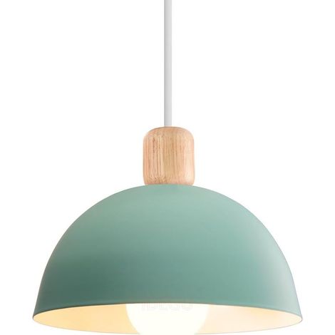 20CM Lustre En Métal Vintage Suspension Luminaire Moderne Lampe À Suspension D'Intérieur Simple E27, Vert Pour Restaurant Cuisine (1/5)