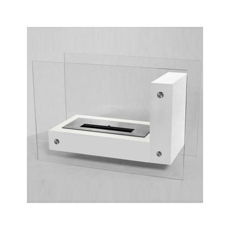 APO L GLASS - Biocamino da pavimento freestanding bianco (1/3)