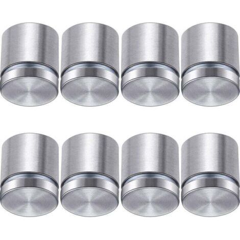 Ensemble de 8 pièces, vis pour porte-affiches, vis publicitaires, clous en acier inoxydable pour supports muraux en verre et acrylique (1 x 1 pouce) (1/4)