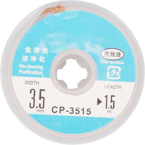Mèche à dessouder sans résidu, 1,5 m, pour circuits imprimés, facile à utiliser, CP 3515 (1/5)