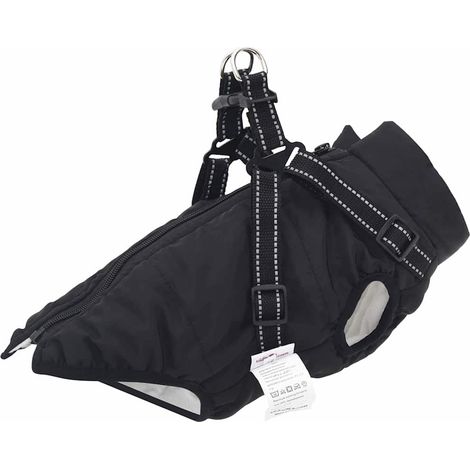 Dog Coat Black L24 Fleece and Polyester vidaXL