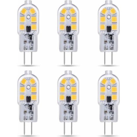 LaBlanc - Lot de 6 G4 LED 2W 12V AC/DC Blanc Froid 6000K pour Hotte Aspirante, 200lm, quivalent Ampoule Halogène G4 10W 20W, non dimmable, Bi-pin LED G4 12V pour Lustre/Camping-car (1/4)