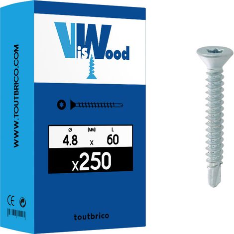 Vis autoperceuse à tête fraisée empreinte Torx en acier DIN 7504O - 4,8 - 60,0 (1/2)